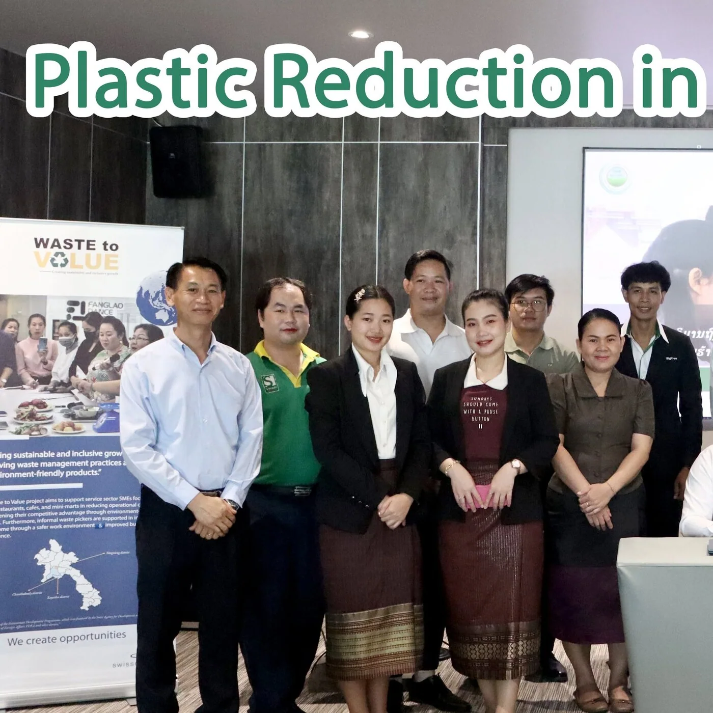 Waste to Value partners and minimart representatives together