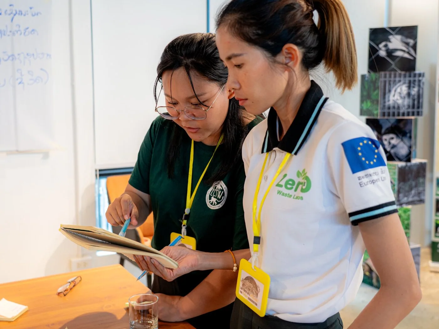 Two young participants developing a project plan