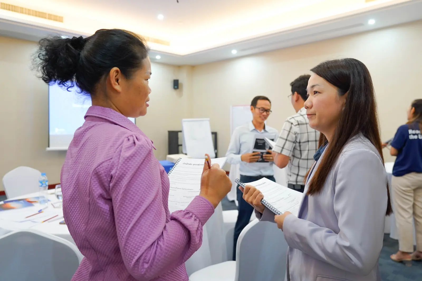 Health-sector participants working together during a leadership session