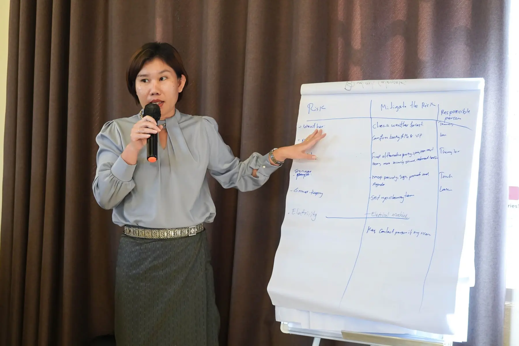 A Katalyst participant presenting a project risk and mitigation plan